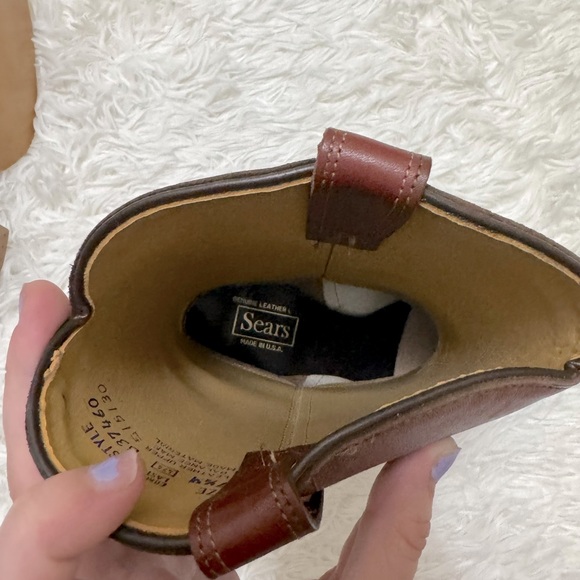 Vintage Sears Cowgirl Boots Brown Genuine Leather Cowgirl Boots Cowboy Boots - Picture 7 of 7